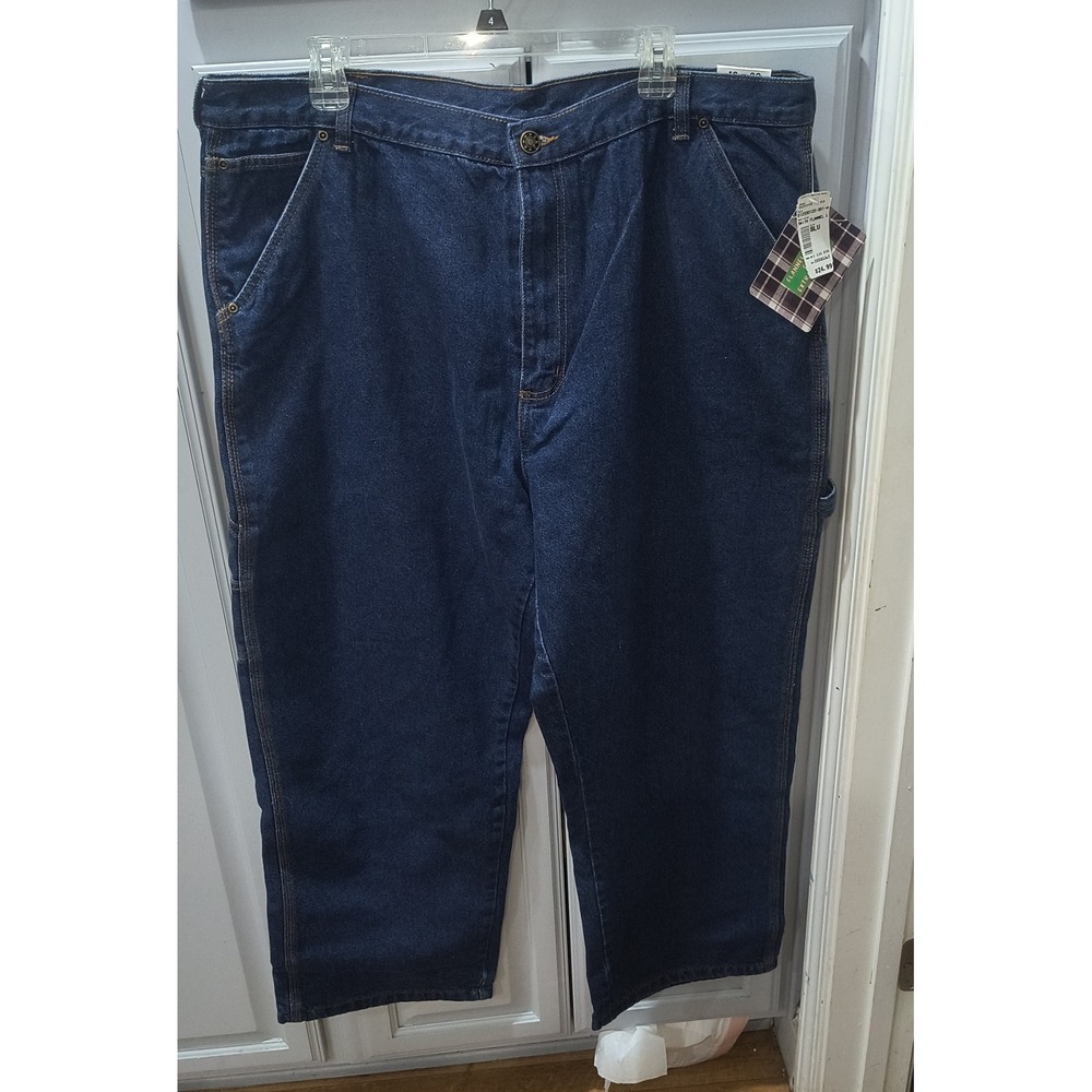 Smith's Workwear Mens Flannel Lined Carpenter Jeans Dark Wash 42x30 NWT